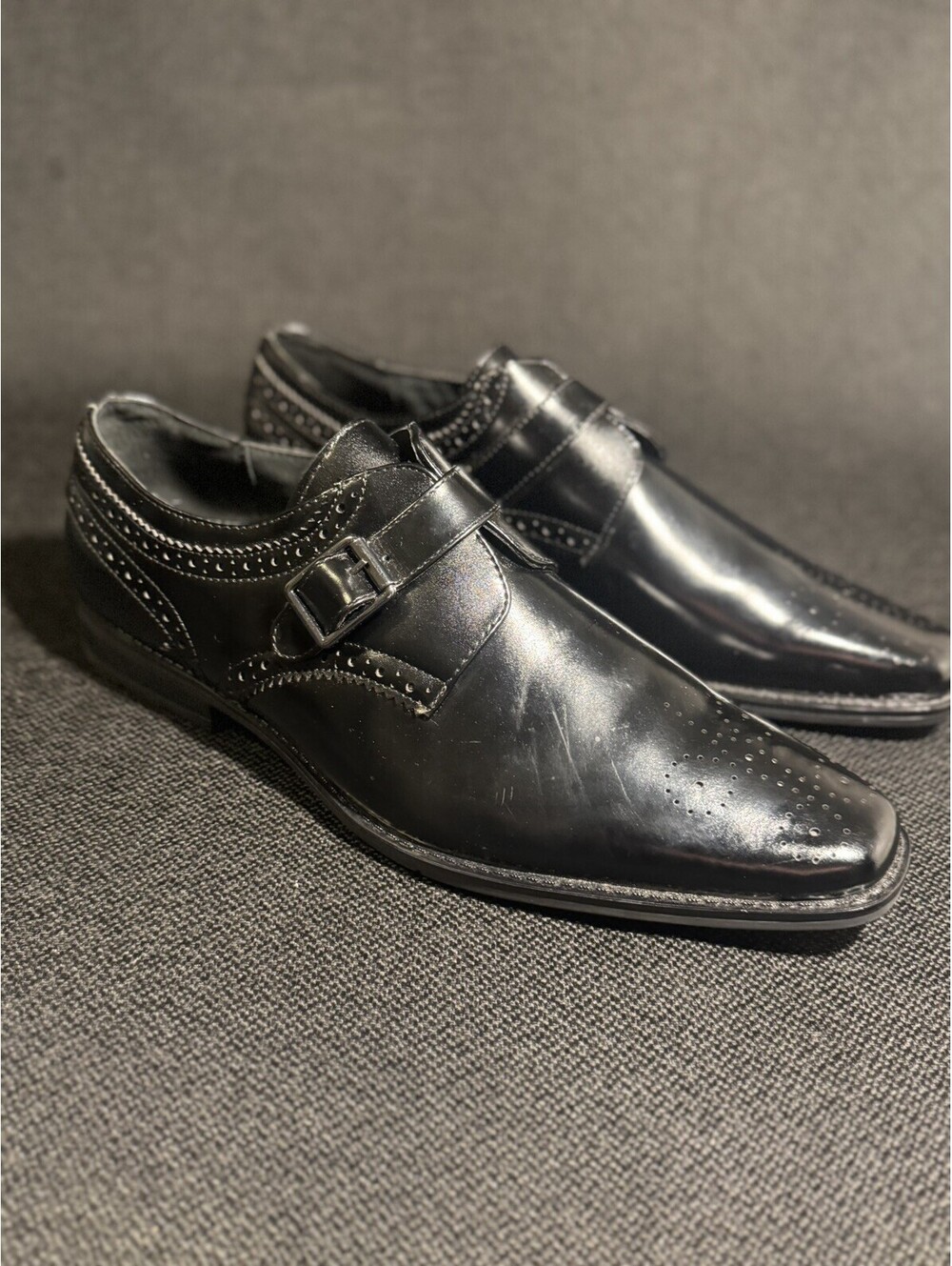 Stacy Adams Kinsley Mens 13M Black Leather Monk Strap Dress Shoes 20180-001